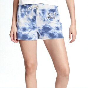 GAP NWT Blue White Tie Die Lightweight Casual Gym Sweat Shorts Size Small